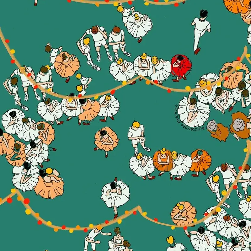 Hooked on Walls Hookedonwalls Enriquezland behang Le Ballet 25523