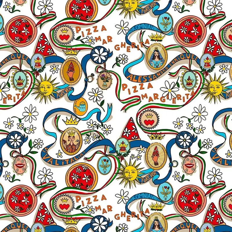 Hooked on Walls Hookedonwalls Enriquezland behang Pizza Margherita 25545