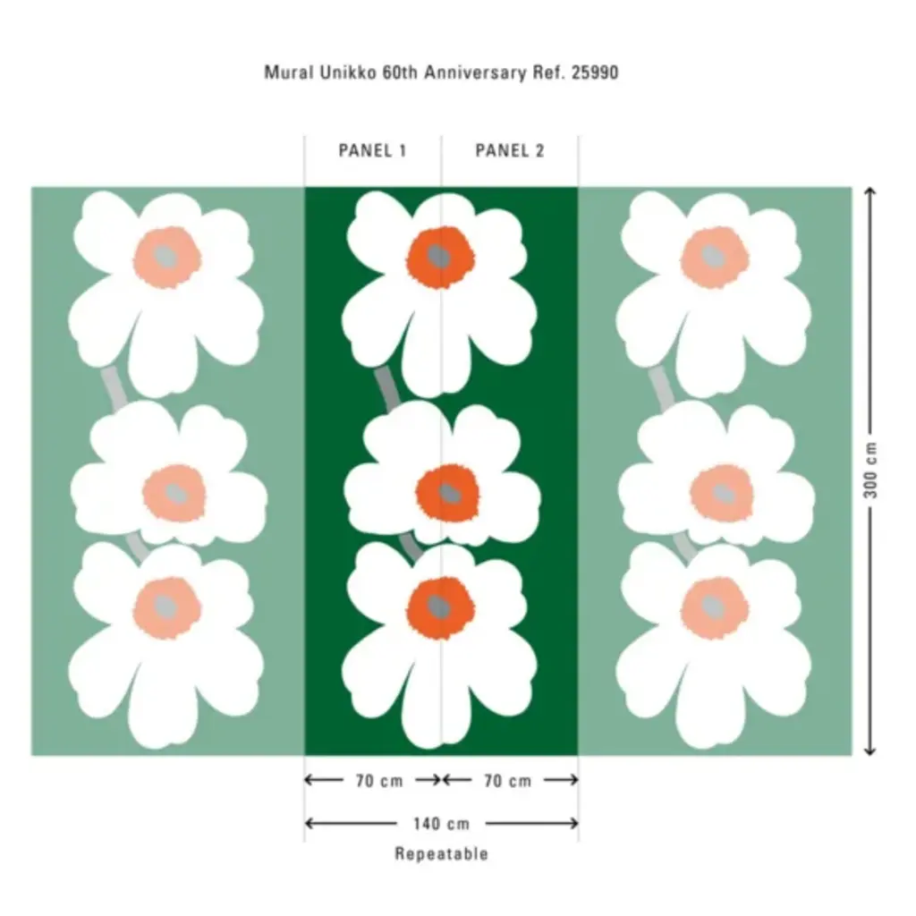 Hooked on Walls Hookedonwalls Marimekko Vol. 07 Panorama Unniko 60th Anniversary 25990