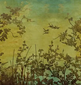 Eijffinger Eijffinger Emerald Wallpower Cranes at Dawn Gold 333470