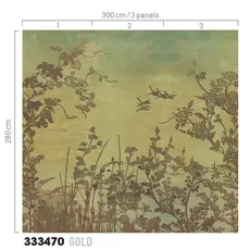 Eijffinger Eijffinger Emerald Wallpower Cranes at Dawn Gold 333470