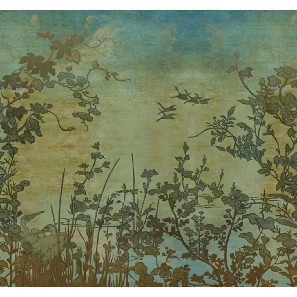 Eijffinger Eijffinger Emerald Wallpower Cranes at Dawn Blue 333471