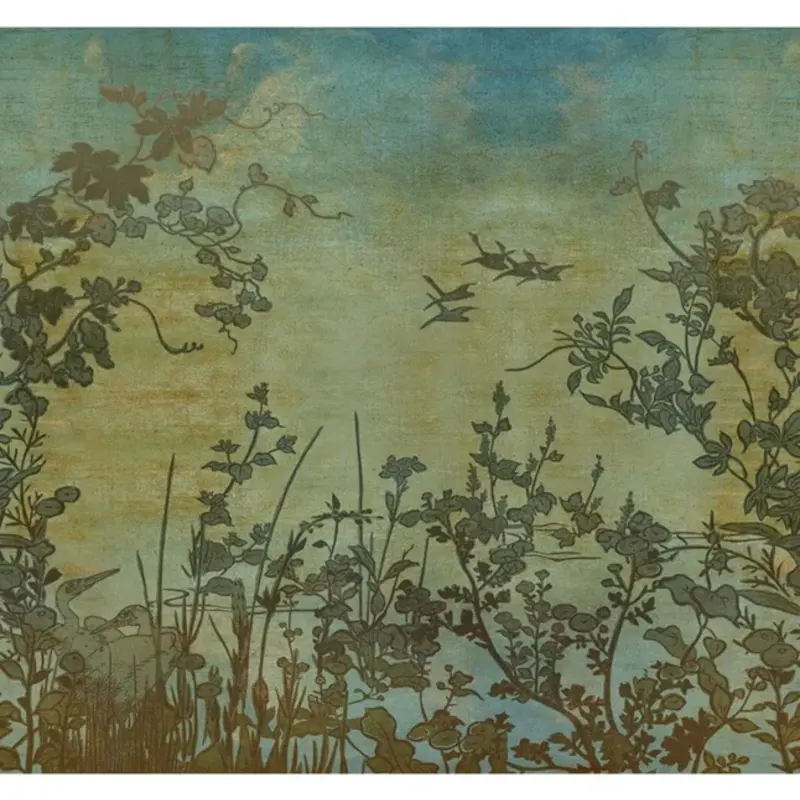 Eijffinger Eijffinger Emerald Wallpower Cranes at Dawn Blue 333471