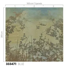 Eijffinger Eijffinger Emerald Wallpower Cranes at Dawn Blue 333471