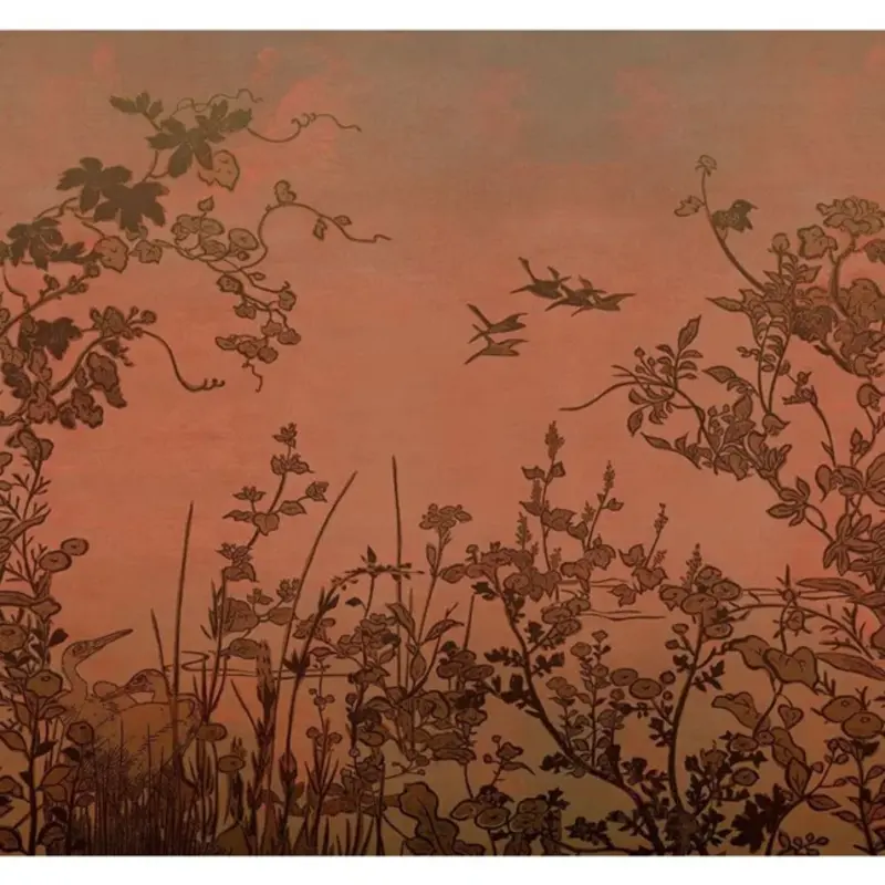 Eijffinger Eijffinger Emerald Wallpower Cranes at Dawn Marsala 333472