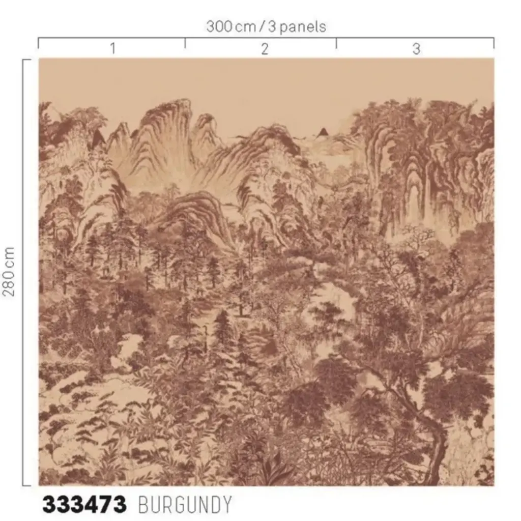 Eijffinger Eijffinger Emerald Wallpower Misty Mountain Burgundy 333473