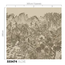 Eijffinger Eijffinger Emerald Wallpower Misty Mountain Olive 333474