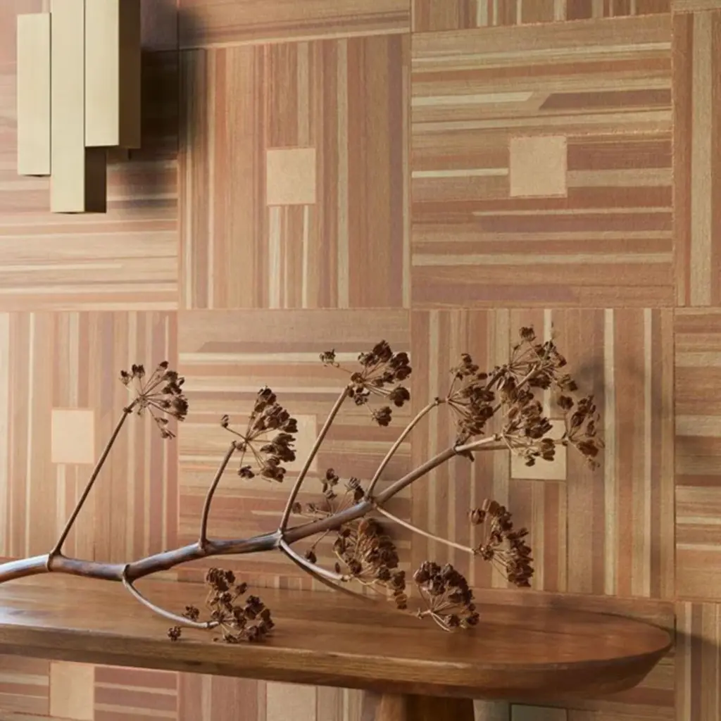 Eijffinger Eijffinger Gilded Wallpower Veneer Blocks Camel 340182