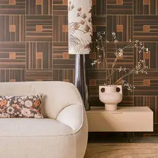 Eijffinger Eijffinger Gilded Wallpower Veneer Blocks Chocolate 340183