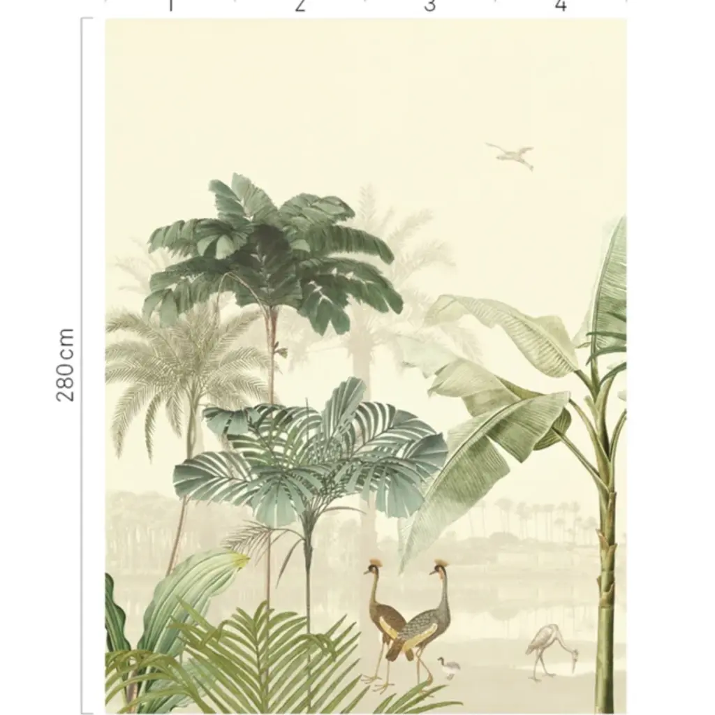 Eijffinger Eijffinger Oasis Wallpower Lush Lagoon Small Warm White 317403