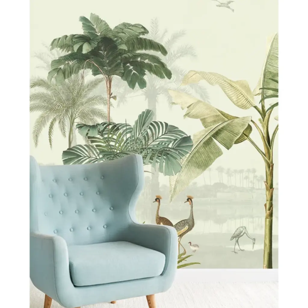 Eijffinger Eijffinger Oasis Wallpower Lush Lagoon Small Blush Blue 317405