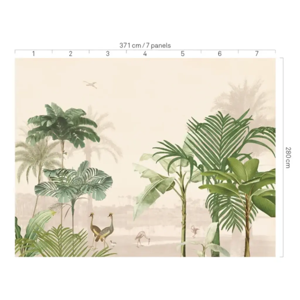 Eijffinger Eijffinger Oasis Wallpower Lush Lagoon Large Blush Pink 317401