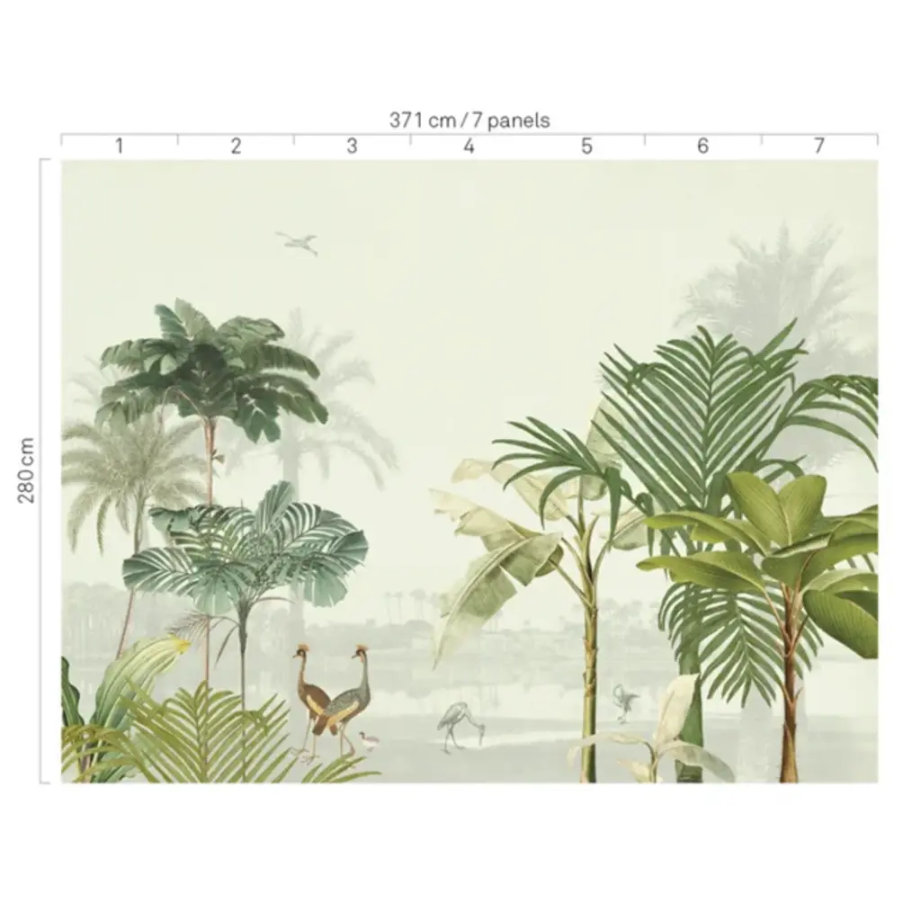 Eijffinger Eijffinger Oasis Wallpower Lush Lagoon Large Blush Blue 317402