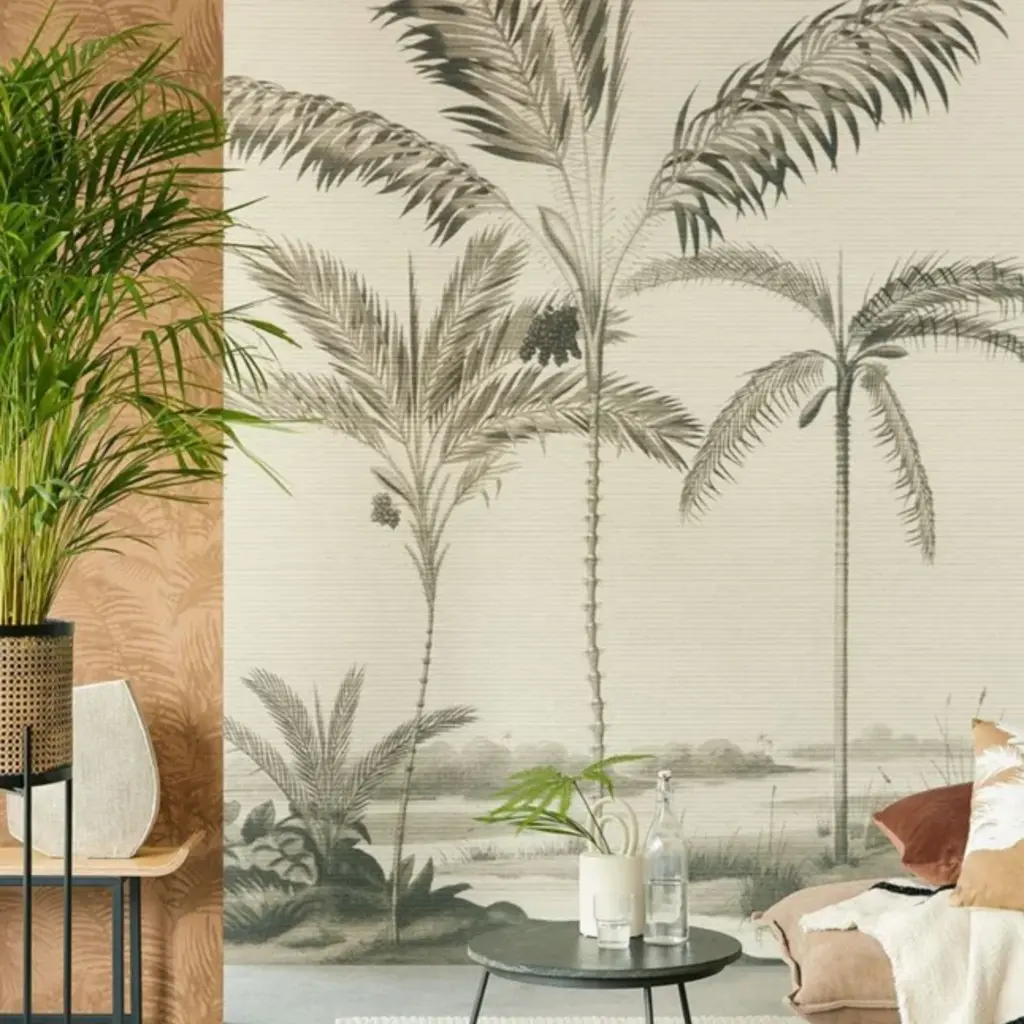 Eijffinger Eijffinger Oasis Wallpower Palm Portrait Black and White 317407