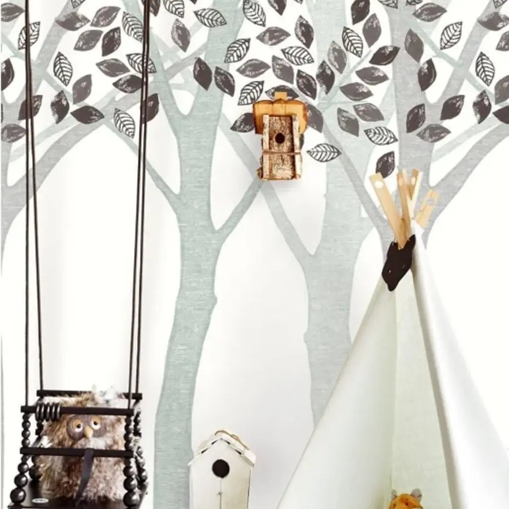 Eijffinger Eijffinger Wallpower Junior 364132 Grey Leaf Tree