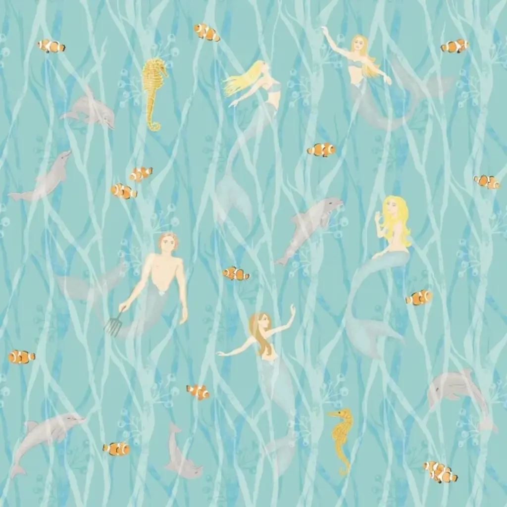 Eijffinger Eijffinger Wallpower Junior 364150 Mermaids Azur