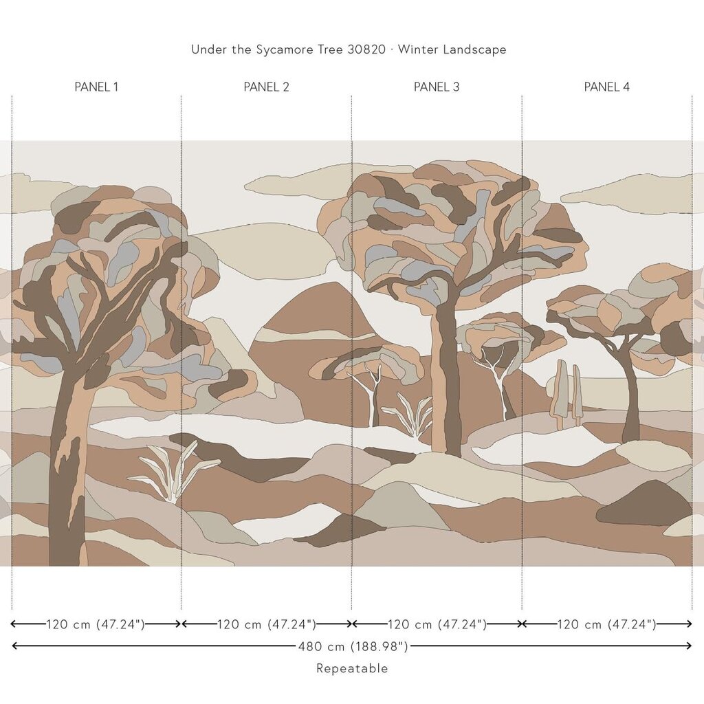 Arte Arte Emblème behang Under The Sycamore Tree Winter Landscape 30820