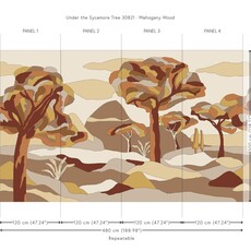 Arte Arte Emblème behang Under The Sycamore Tree Mahogany Wood 30821