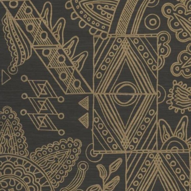 Arte Arte Emblème behang Joie Black Gold 30811