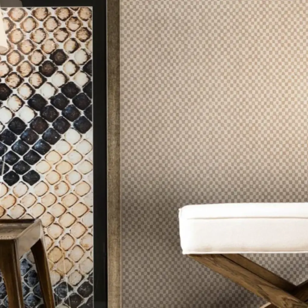 Arte Flamant Caractère behang Damier Bain De Boue 12062