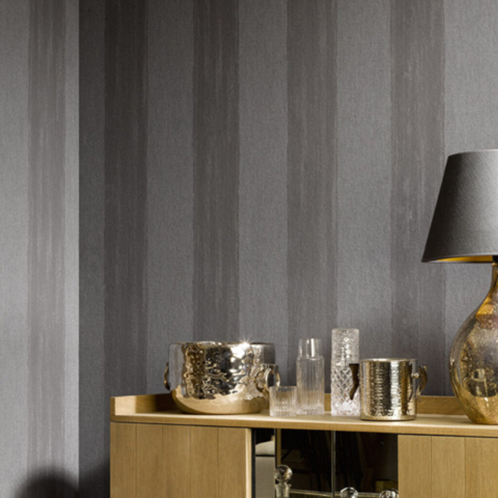 Arte Flamant Les Rayures - Stripes behang Portel Onyx 50100