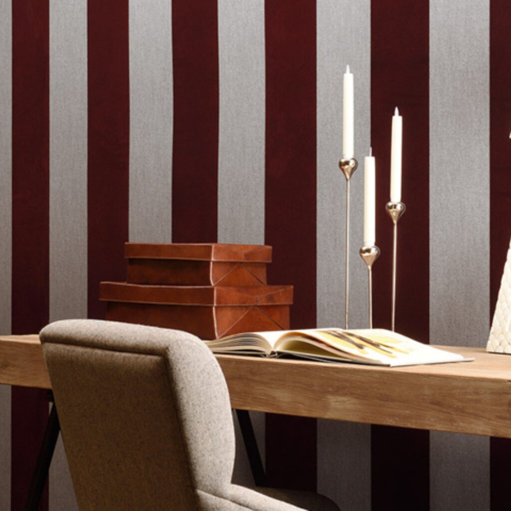 Arte Flamant Les Rayures - Stripes behang Velvet And Lin Eclipse 18116