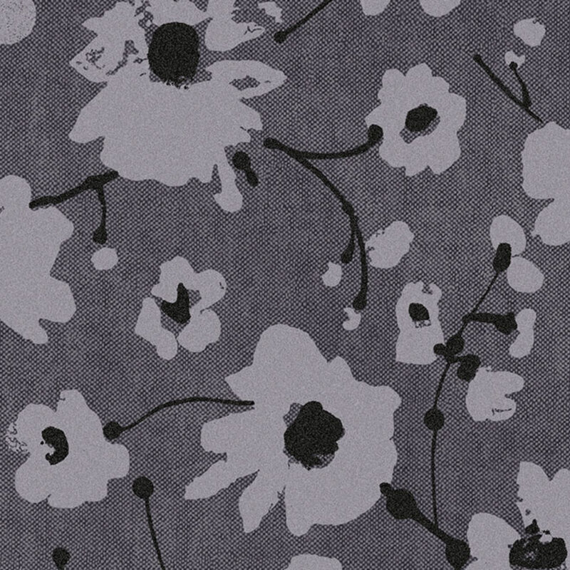 Arte Flamant Suite III - Velvet behang Metal Velvet Flower and Lin Noir de Lune 18002