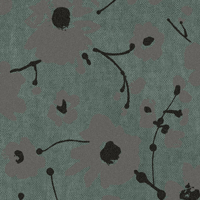 Arte Flamant Suite III - Velvet behang Metal Velvet Flower and Lin Green 18009