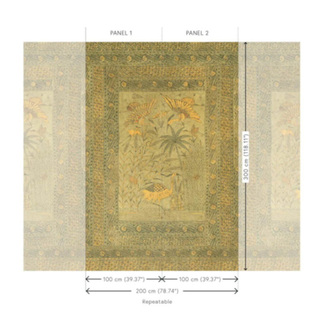 Arte Arte Kaolin behang Passeggio Golden Olive 30370