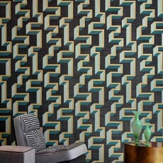 Arte Arte Marqueterie behang Detour Gold Teal 72703