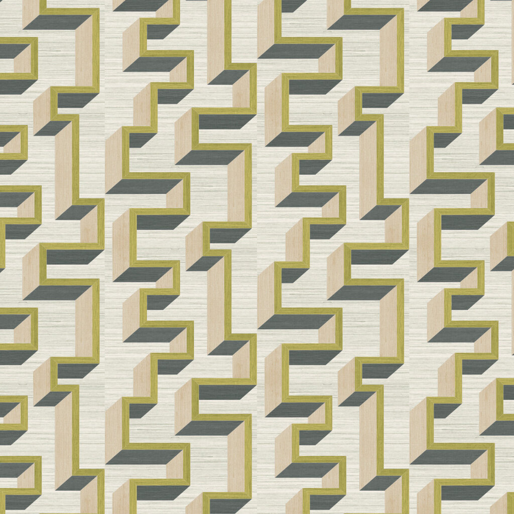 Arte Arte Marqueterie behang Detour Beige Olive 72701