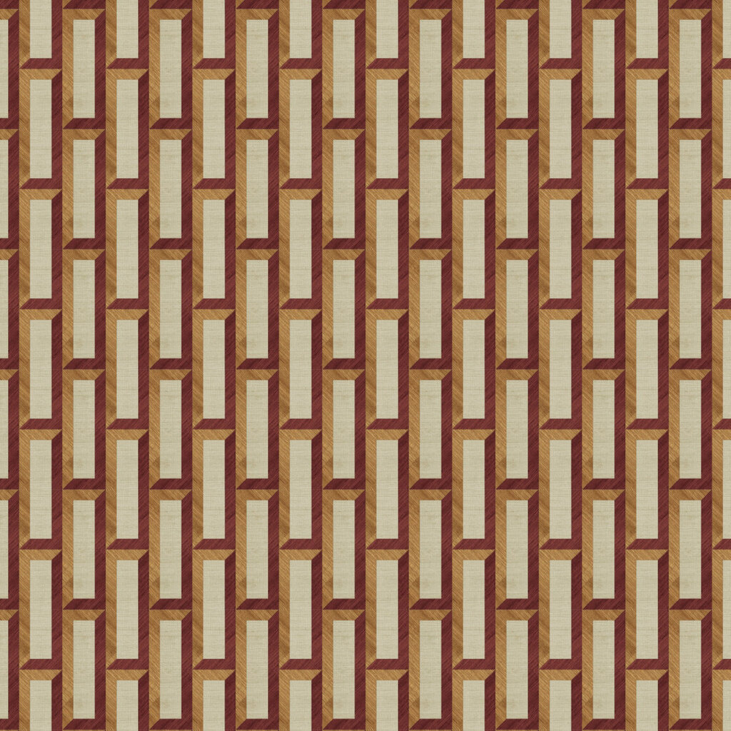 Arte Arte Marqueterie behang Biseau Copper Red 72722