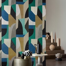 Arte Arte Marqueterie behang Puzzle Blue Emerald 72771