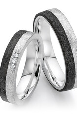 Ring Carbon en zilver