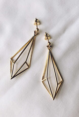 Earrings Rhombus Gold-plated