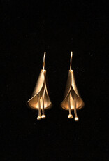 Earrings long lily goldplated