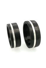 Ring Carbon en zilver