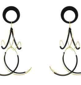 Earrings Nylon 3 D Gold-plated