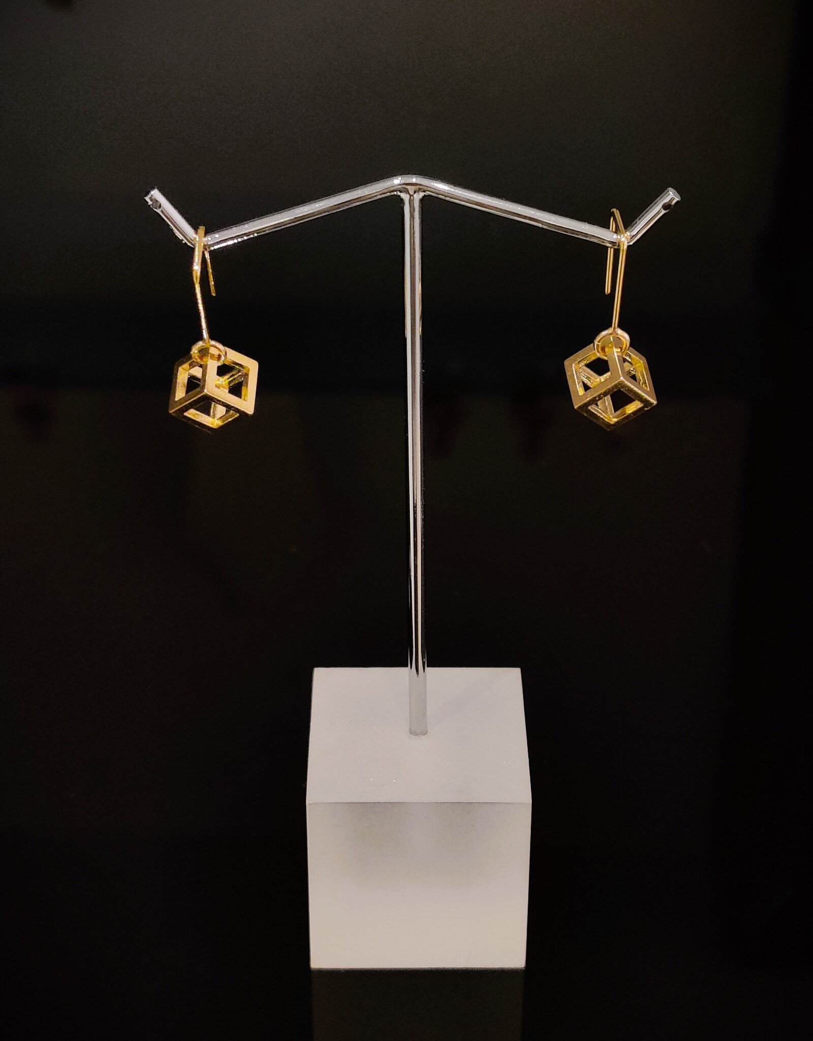 Earrings cubes gold-plated