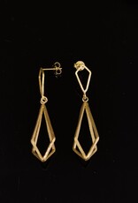 Earrings geometric drop 3D gold-plated