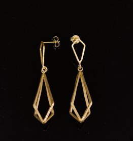 Earrings geometric drop 3D gold-plated