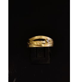 Wrap ring with zircon gold-plated