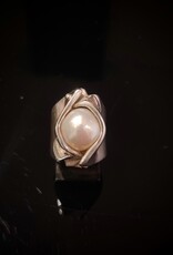 Ring freshwater pearl wrapped