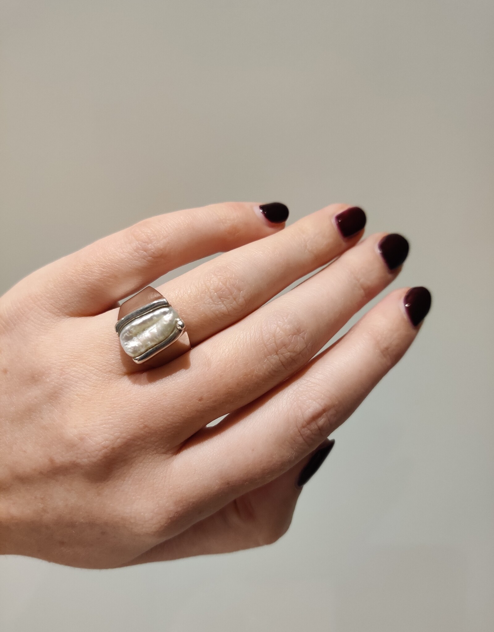 Ring platte parel small