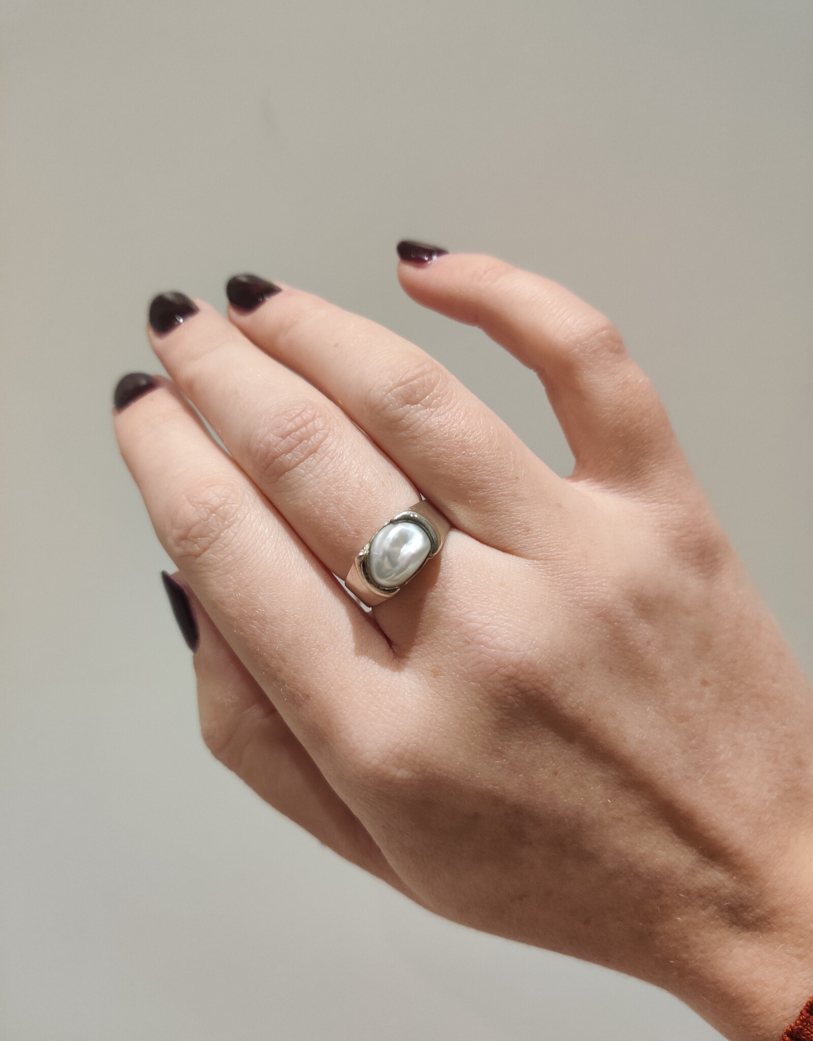 Ring platte parel mini