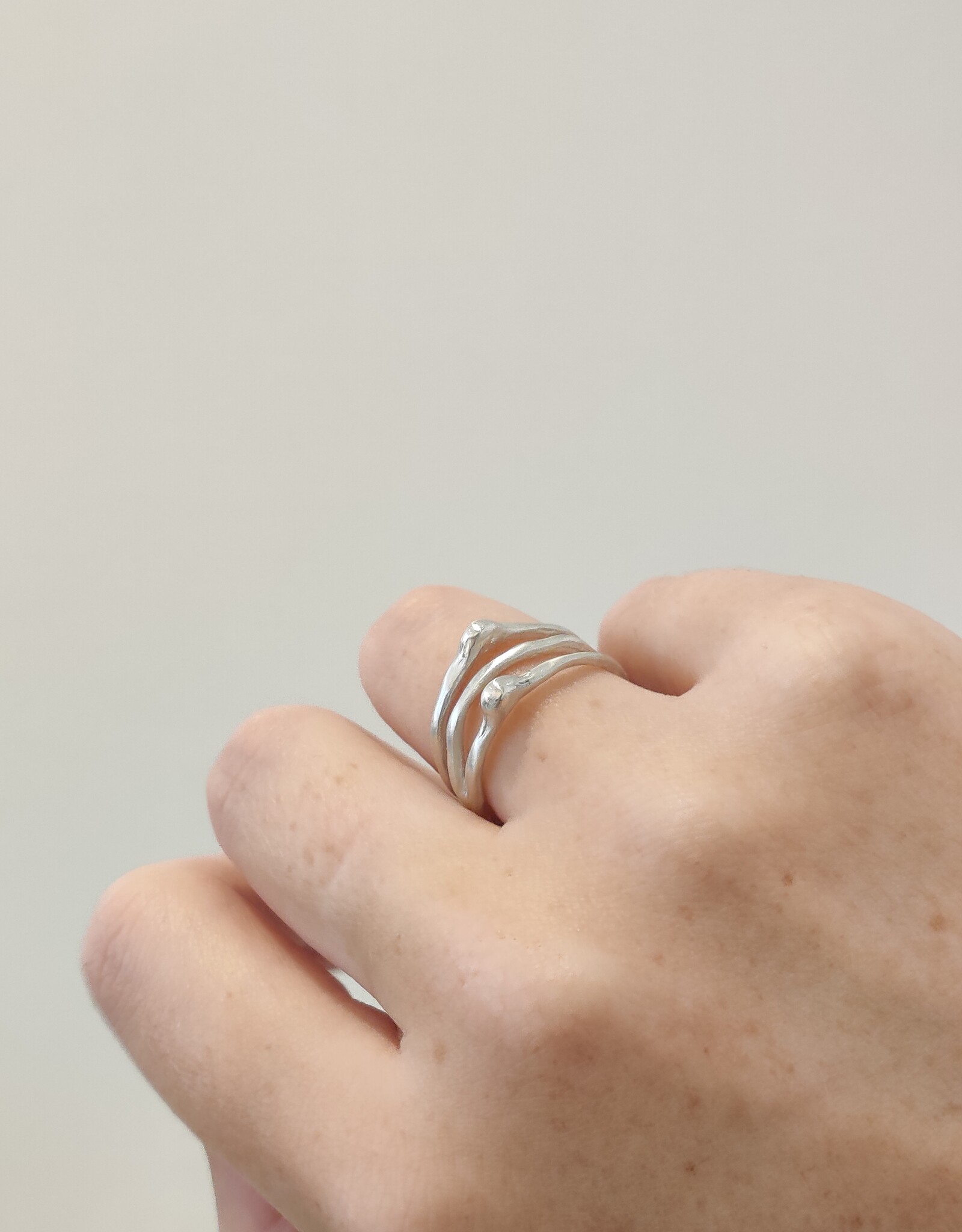 Ring impuls three silver