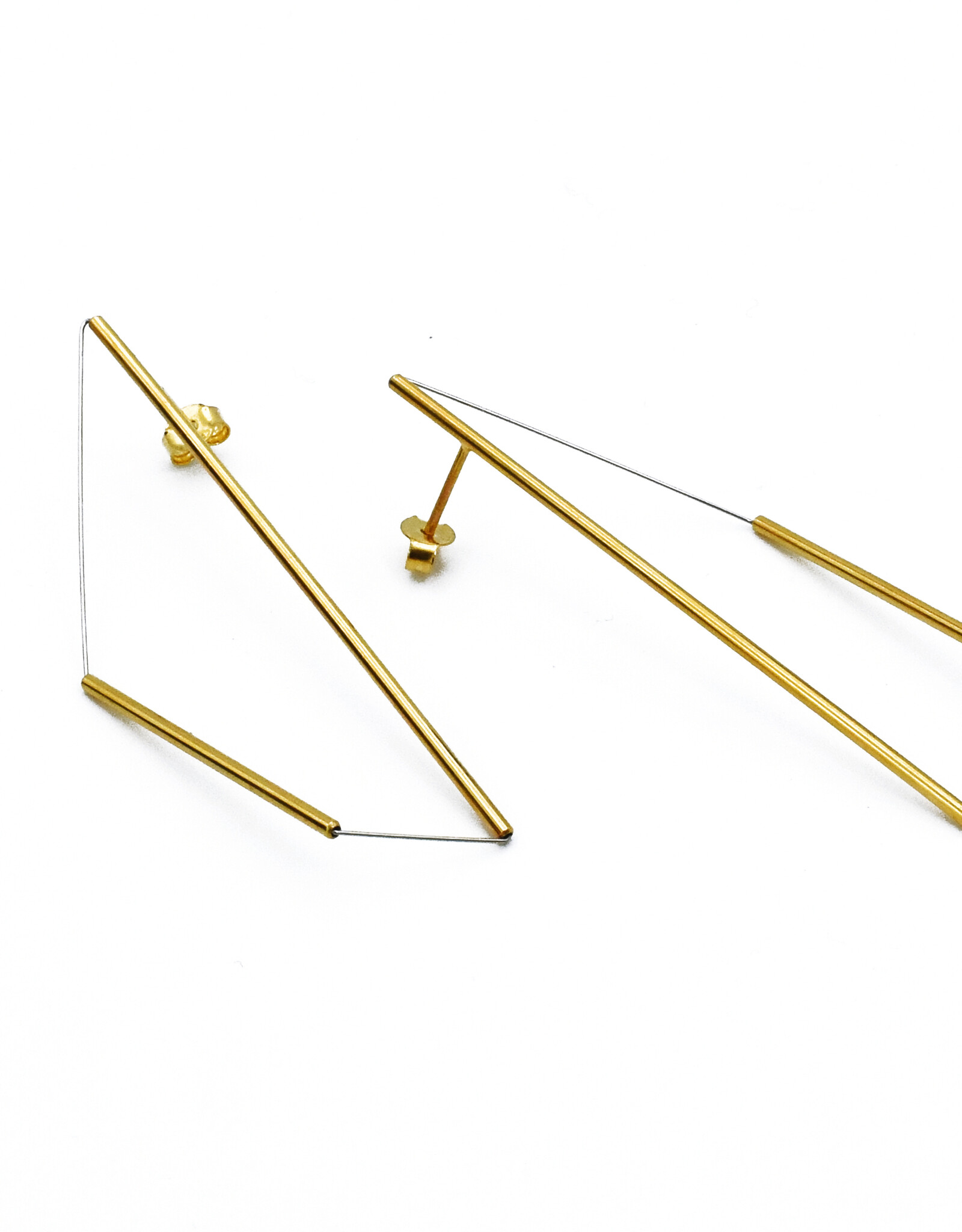 Earrings trapezoid gold-plated