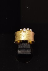 Ring zirkoon kroon verguld