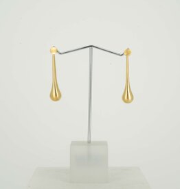 Earrings long drop gold-plated