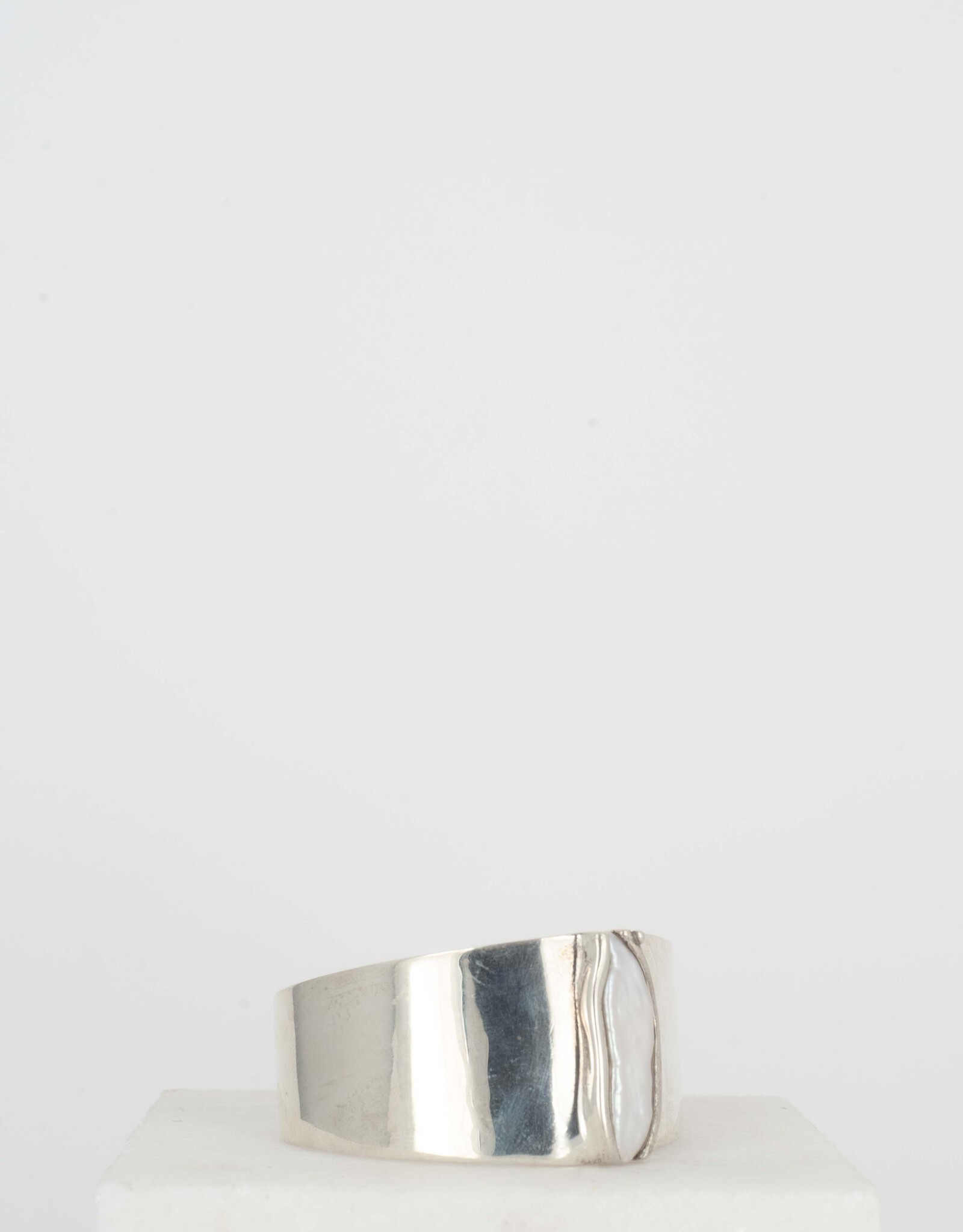 Bracelet Flat White Pearl